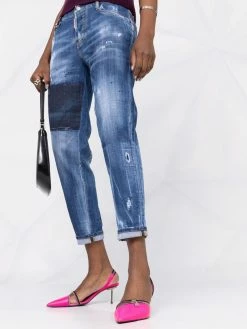 Prix Acceptable Dsquared2 Jean crop à imprimé effet peinture jeans courts femme 14 Dsquared2 jean crop à imprimé effet peinture