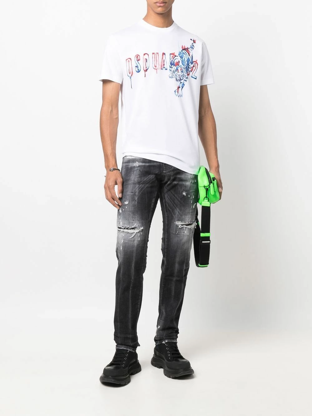 Prix Avantageux Dsquared2 T shirt à logo imprimé t-shirts homme 4 Dsquared2 t-shirt à logo imprimé