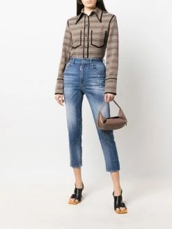 Dsquared2 jean court à taille haute