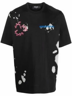 Dsquared2 t-shirt en coton à imprimé éclaboussure