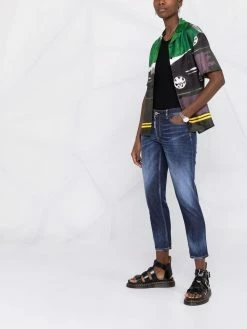 Dsquared2 jean crop à patch logo