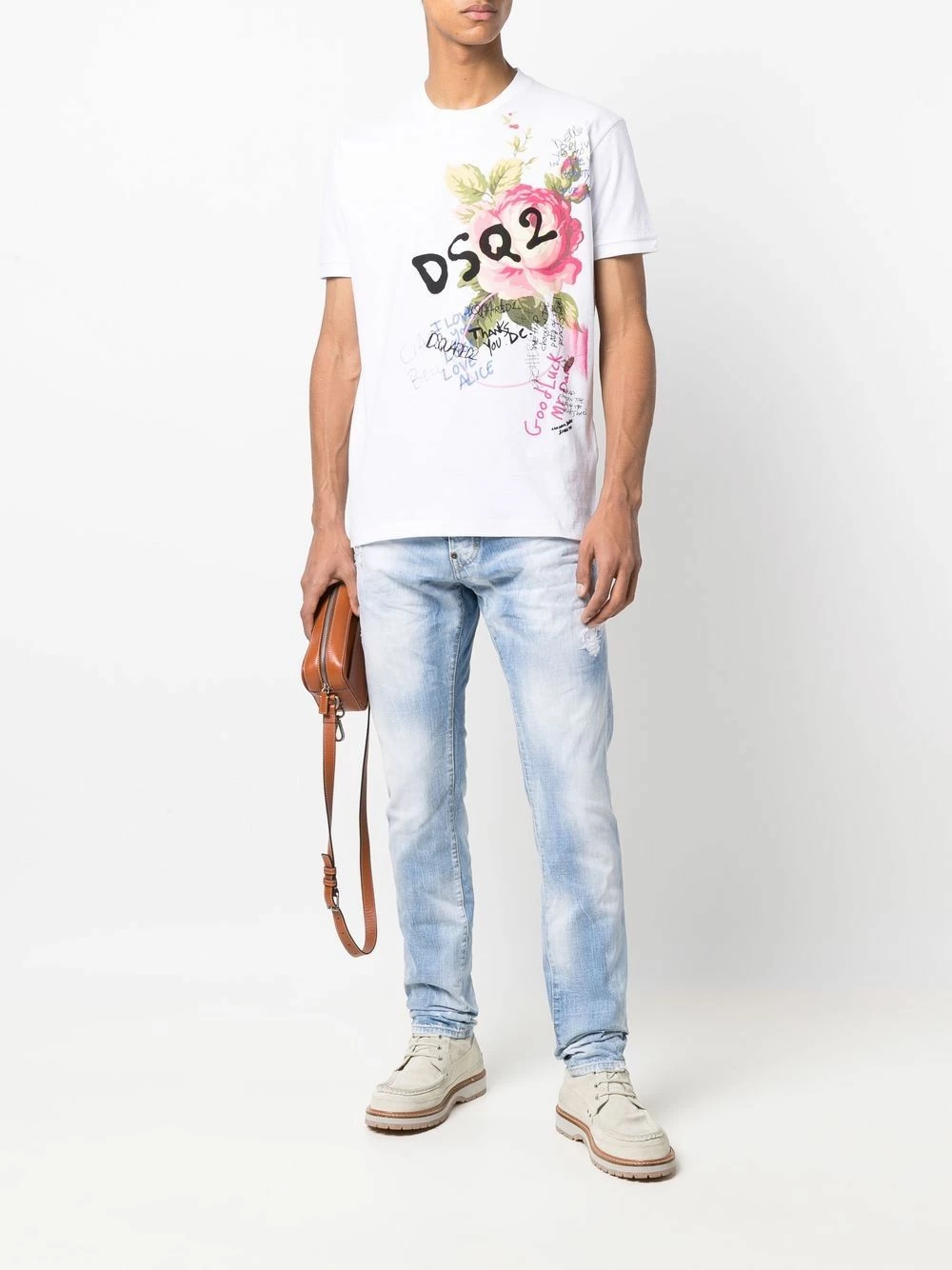 Dsquared2 T shirt en coton à logo imprimé Prix Favorable t-shirts homme 4 Dsquared2 t-shirt en coton à logo imprimé