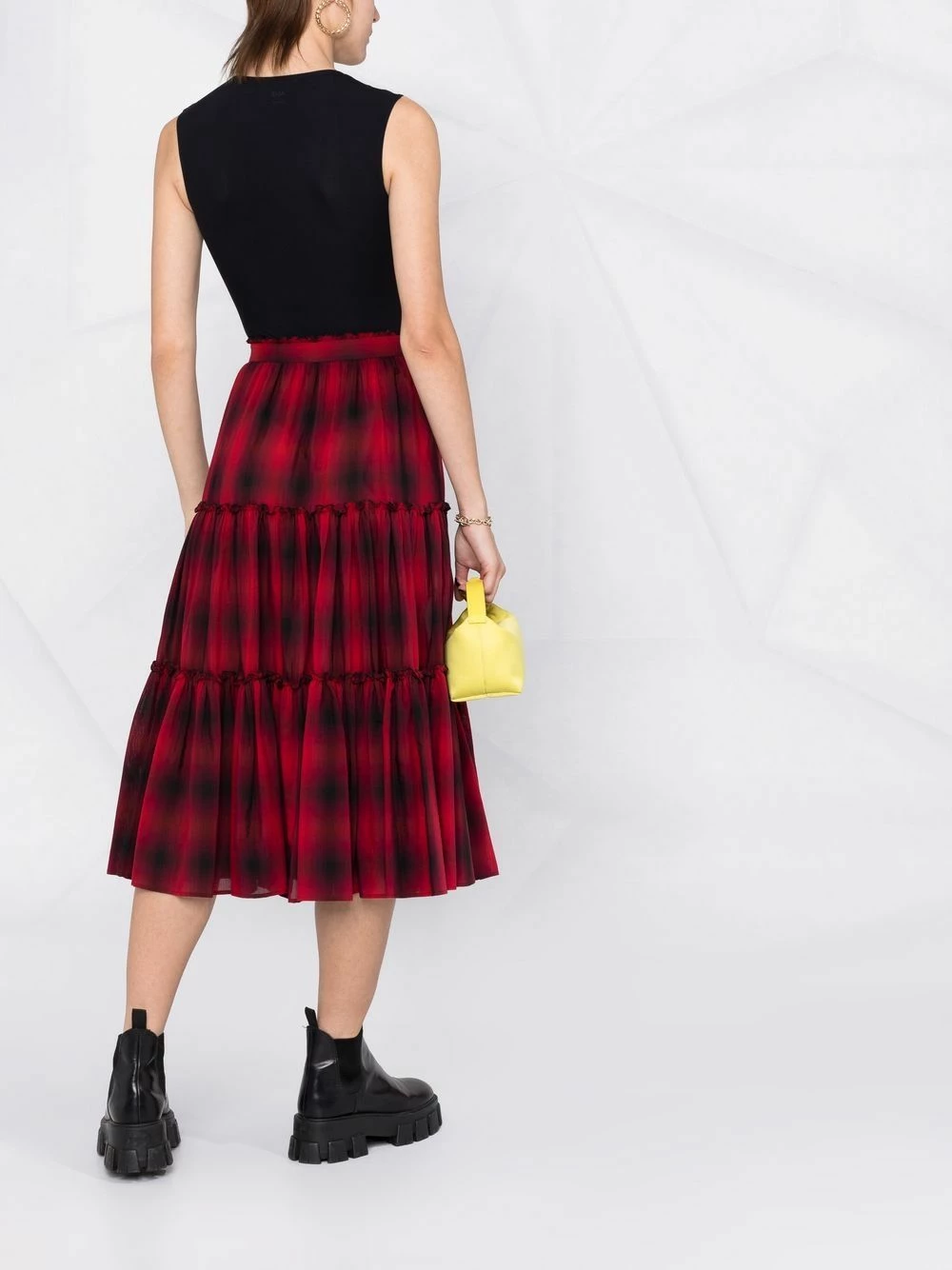 Dsquared2 Jupe mi longue à volants superposés Prix Usine jupes taille haute femme 6 Dsquared2 jupe mi-longue à volants superposés