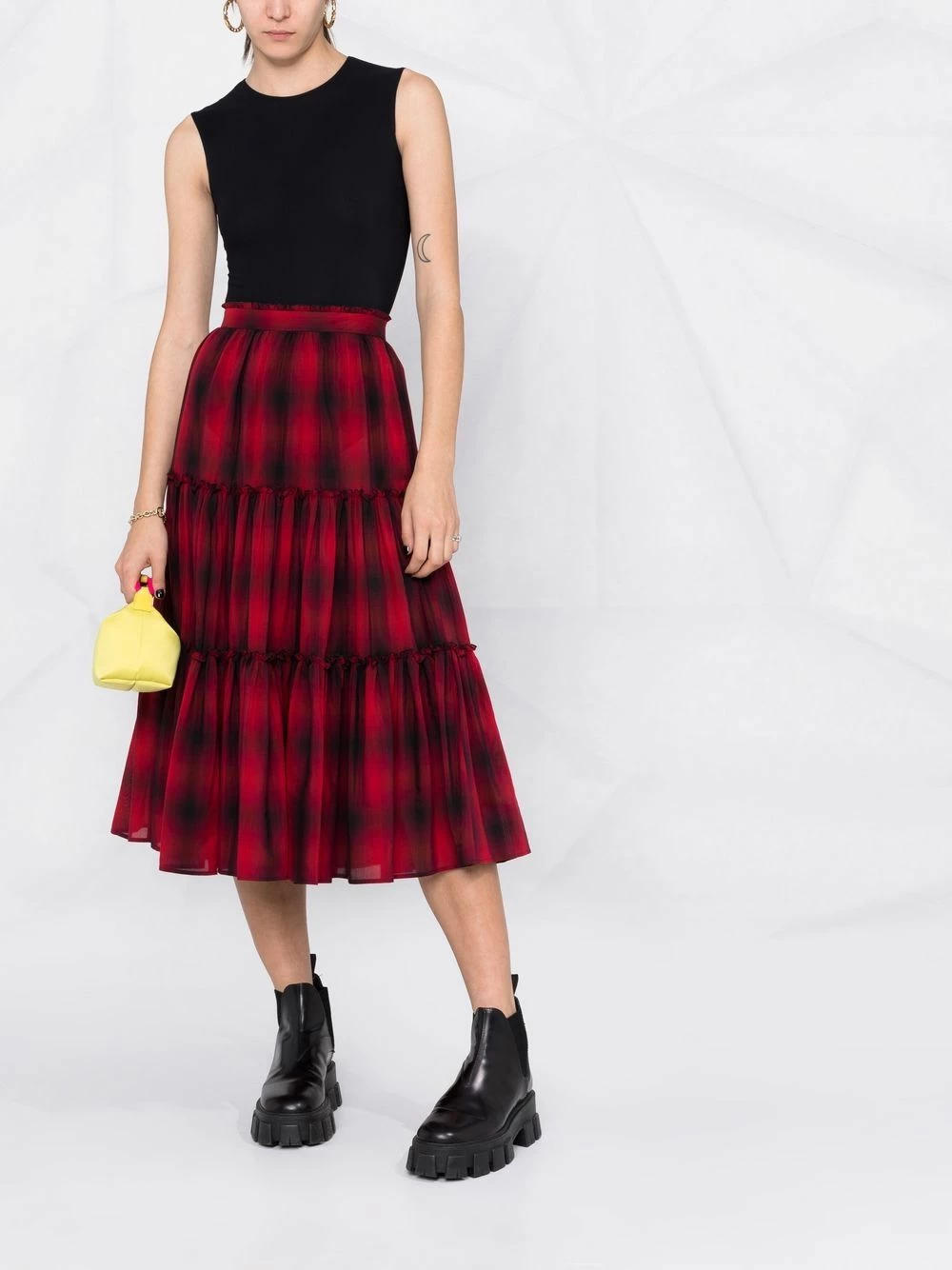 Dsquared2 Jupe mi longue à volants superposés Prix Usine jupes taille haute femme 4 Dsquared2 jupe mi-longue à volants superposés