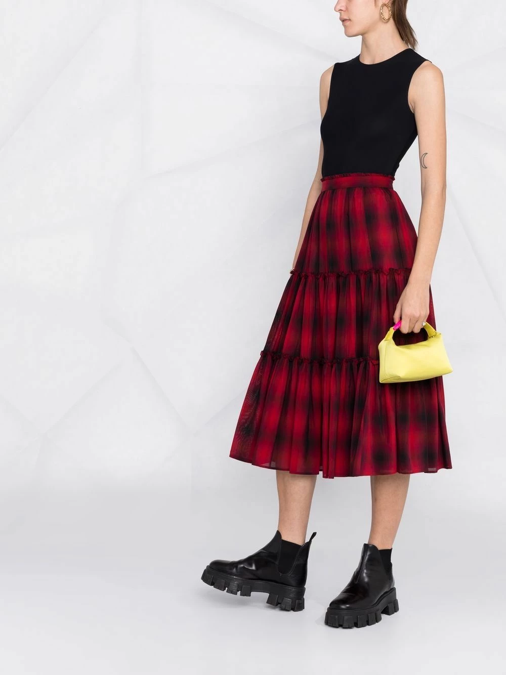 Dsquared2 Jupe mi longue à volants superposés Prix Usine jupes taille haute femme 8 Dsquared2 jupe mi-longue à volants superposés