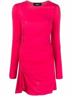 Dsquared2 robe courte froncée à manches longues