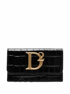 Dsquared2 portefeuille D2 Statement à effet peau de crocodile