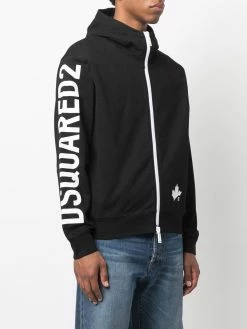 Dsquared2 hoodie zippé à logo imprimé