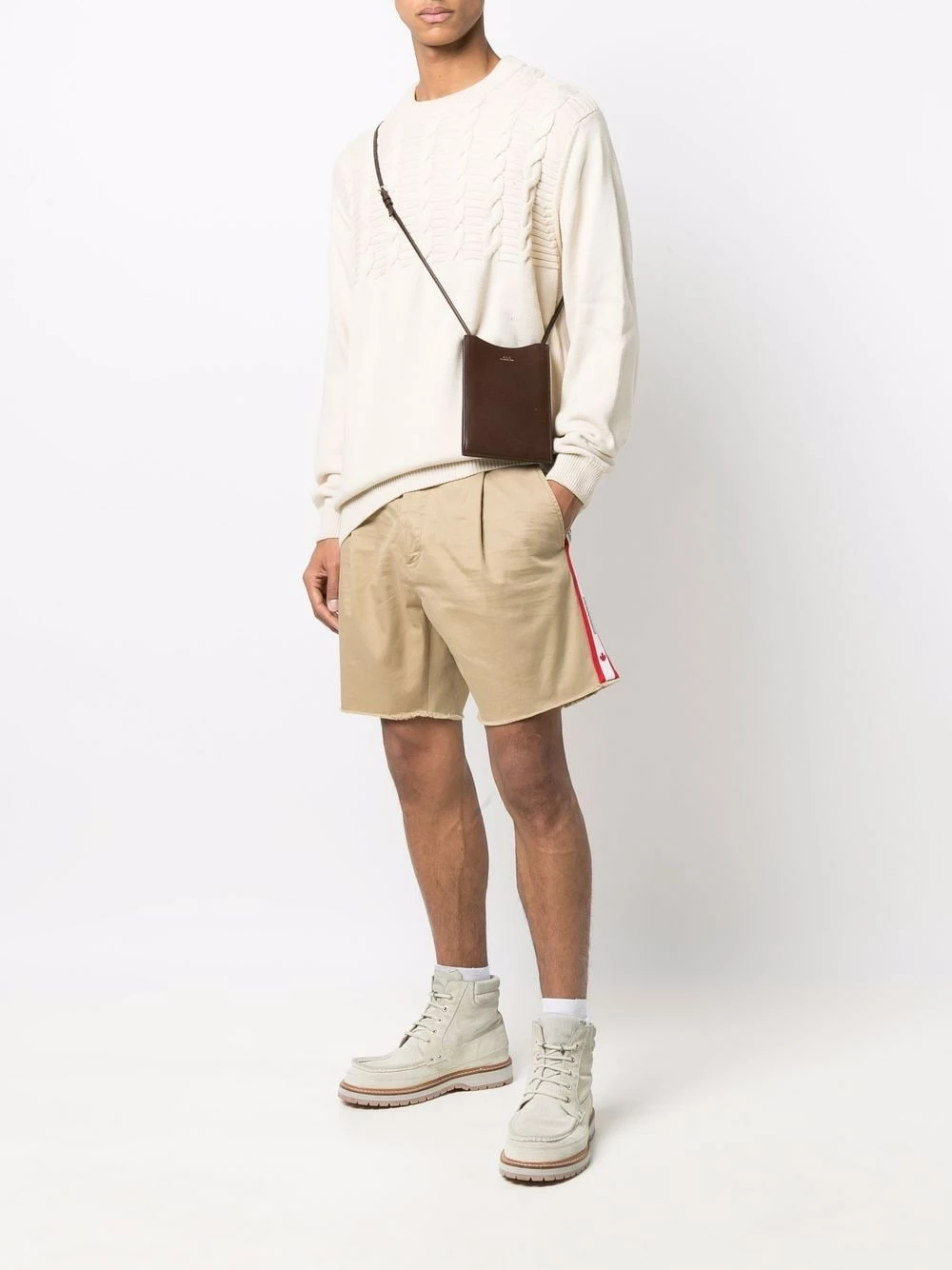 Dsquared2 Vendre Short plissé à bande logo bermudas homme 4 Dsquared2 short plissé à bande logo