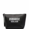 Dsquared2 pochette en cuir à logo imprimé