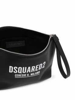 Dsquared2 pochette en cuir à logo imprimé
