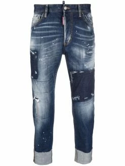 Dsquared2 jean droit à design patchwork