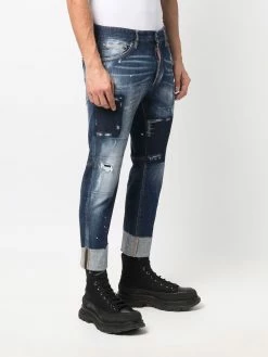 Dsquared2 jean droit à design patchwork