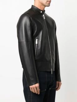 Dsquared2 veste en cuir à fermeture zippée