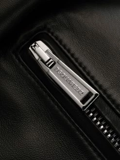 Dsquared2 veste en cuir à fermeture zippée