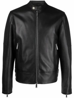 Dsquared2 veste en cuir à fermeture zippée