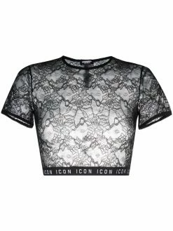 Dsquared2 t-shirt en dentelle à bande Icon