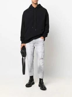 Dsquared2 jean court à effet délavé