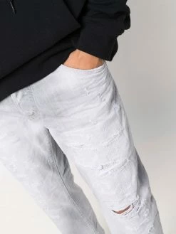 Dsquared2 jean court à effet délavé