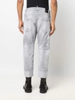 Dsquared2 jean court à effet délavé