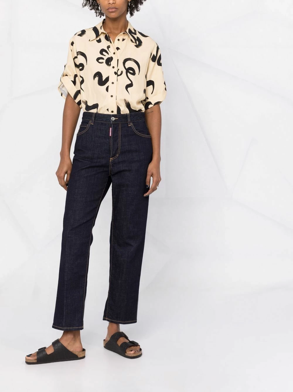 Vendre Dsquared2 Jean Boston à coupe droite jeans droits femme 4 Dsquared2 jean Boston à coupe droite