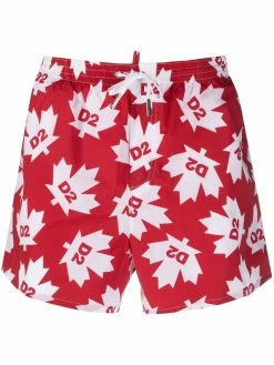 Dsquared2 short de bain à imprimé feuille d'érable