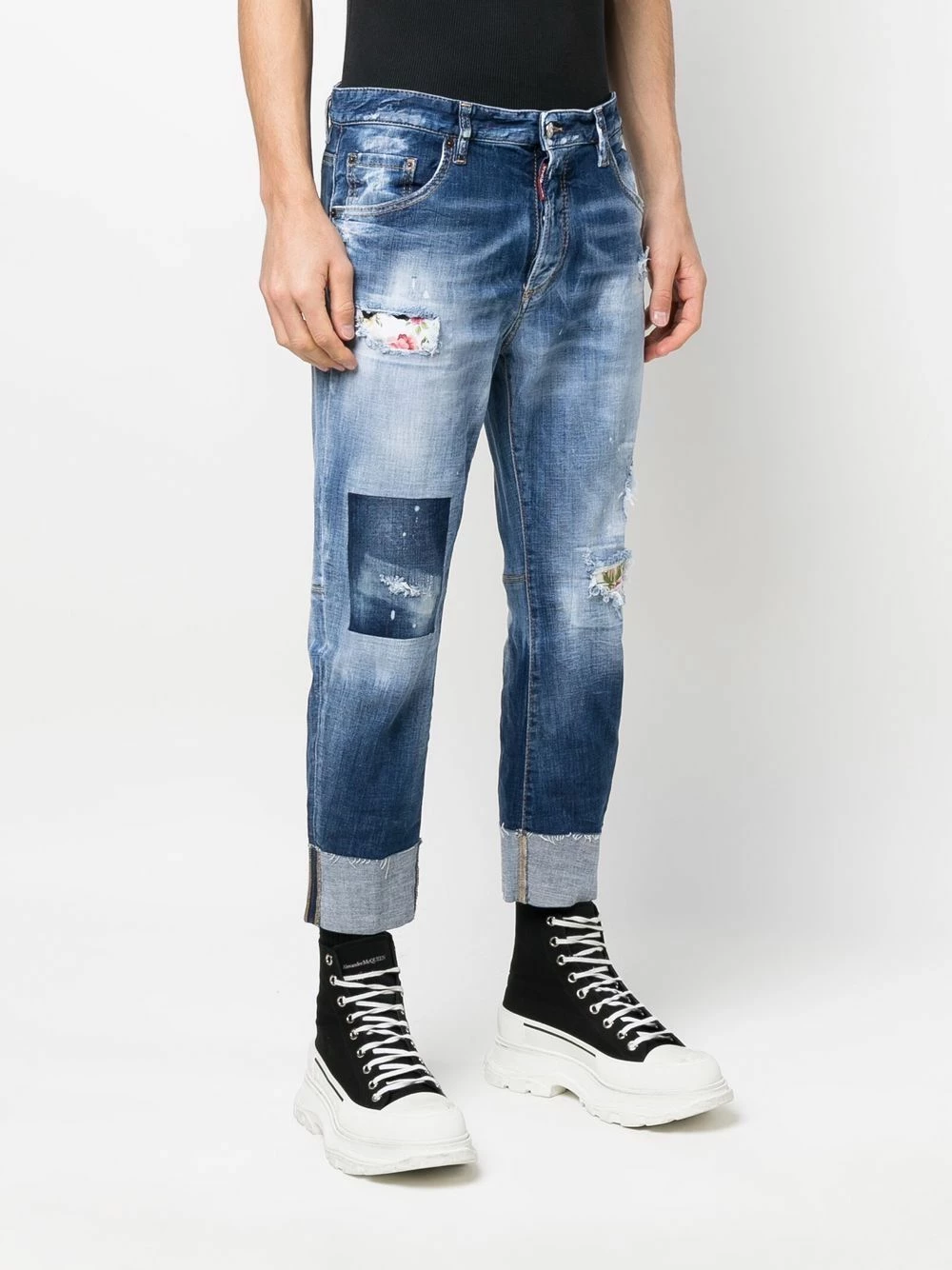 Dsquared2 Assurance De l’Authenticité Jean court à design patchwork jeans courts homme 5 Dsquared2 jean court à design patchwork