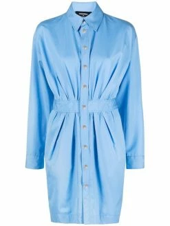 Dsquared2 robe-chemise en coton à fronces