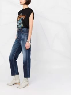 Dsquared2 jean droit à taille haute