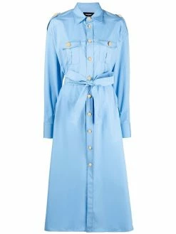 Dsquared2 robe-chemise mi-longue ceinturée