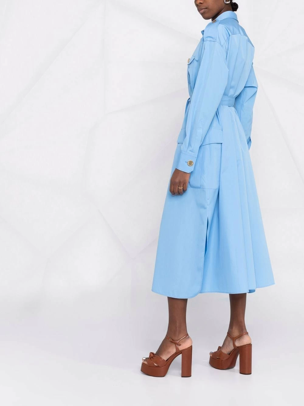 Dsquared2 excellente qualité Robe chemise mi longue ceinturée robes de jour femme 8 Dsquared2 robe-chemise mi-longue ceinturée