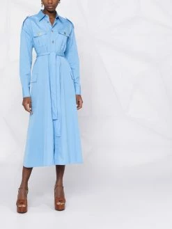 Dsquared2 robe-chemise mi-longue ceinturée