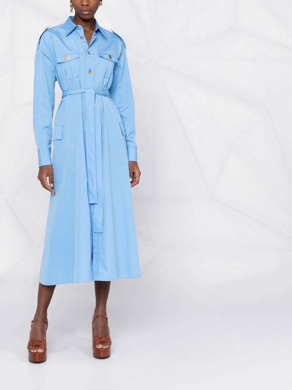 Dsquared2 excellente qualité Robe chemise mi longue ceinturée robes de jour femme 4 Dsquared2 robe-chemise mi-longue ceinturée