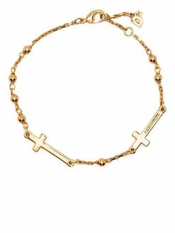 Dsquared2 bracelet en maille boule à breloque croix