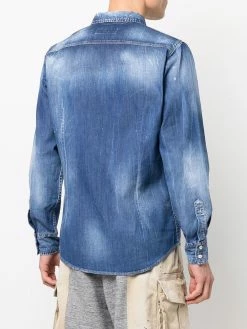 Dsquared2 chemise en jean à imprimé tie dye