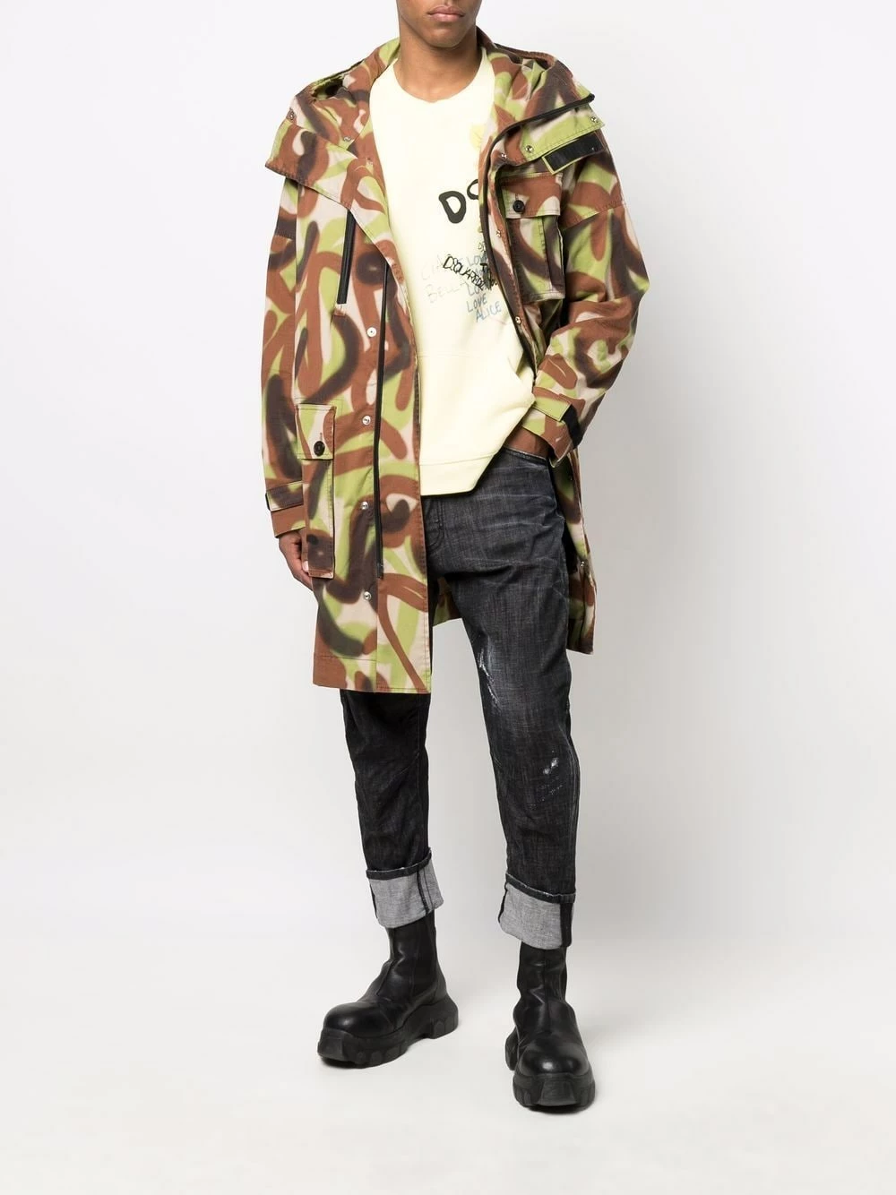 Dsquared2 Parka à imprimé abstrait Marchandise de première qualité parkas homme 4 Dsquared2 parka à imprimé abstrait